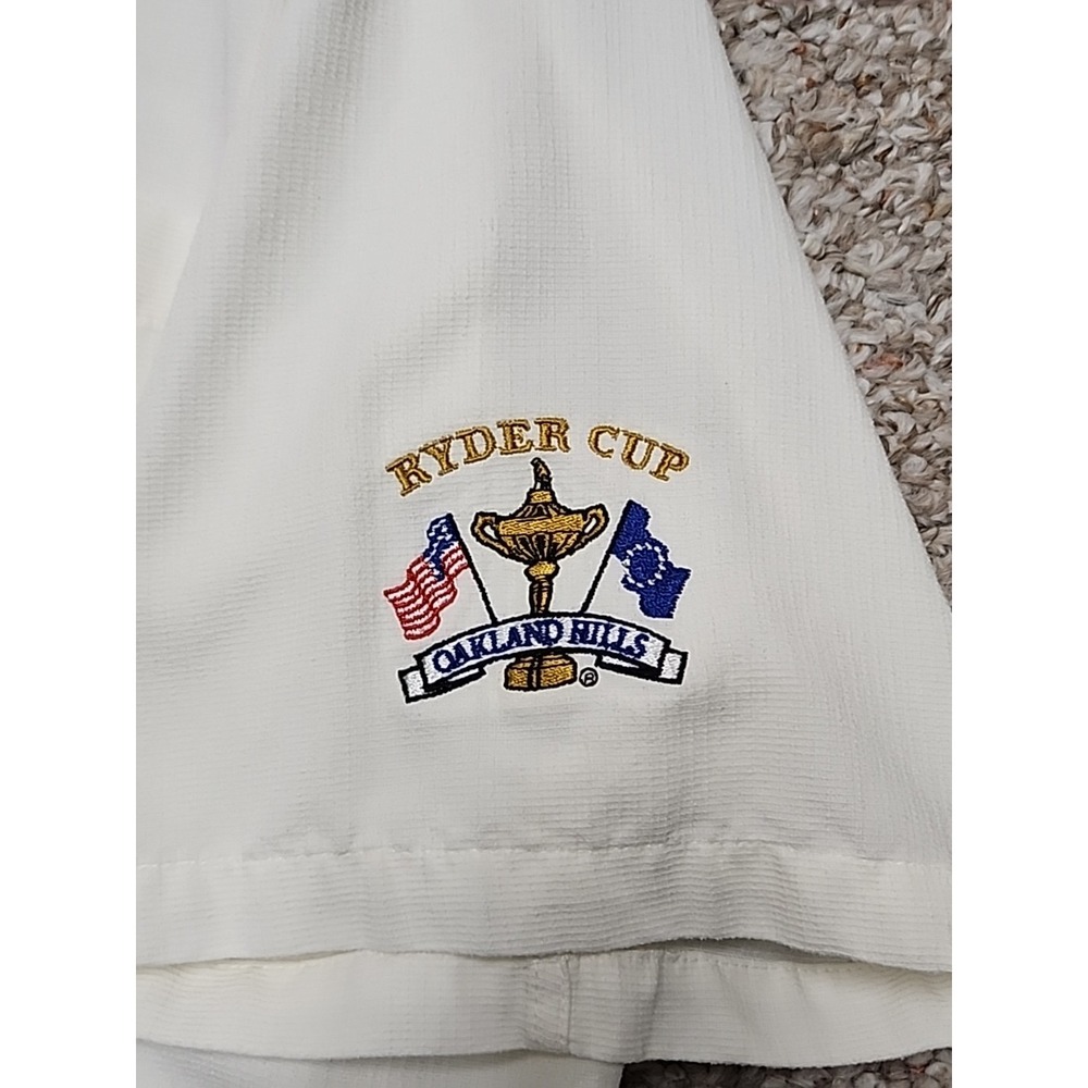 2004 Ryder Cup Ashworth Men's Button Oakland Hills County Club Ivory Large Vtg - Picture 2 of 13